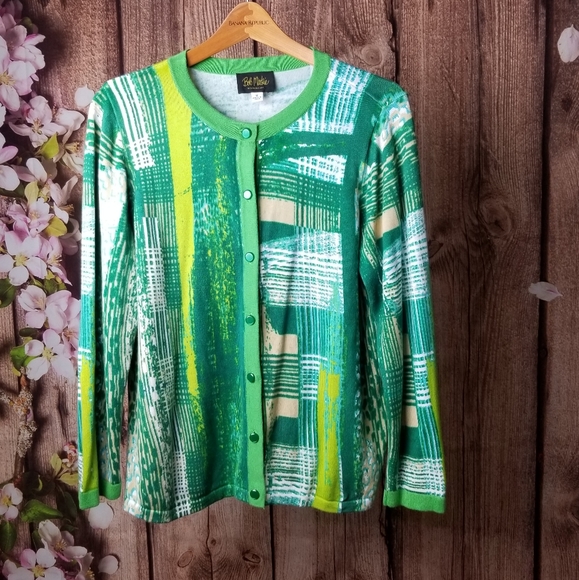 Bob Mackie wearable art cardigan size M - Picture 7 of 7